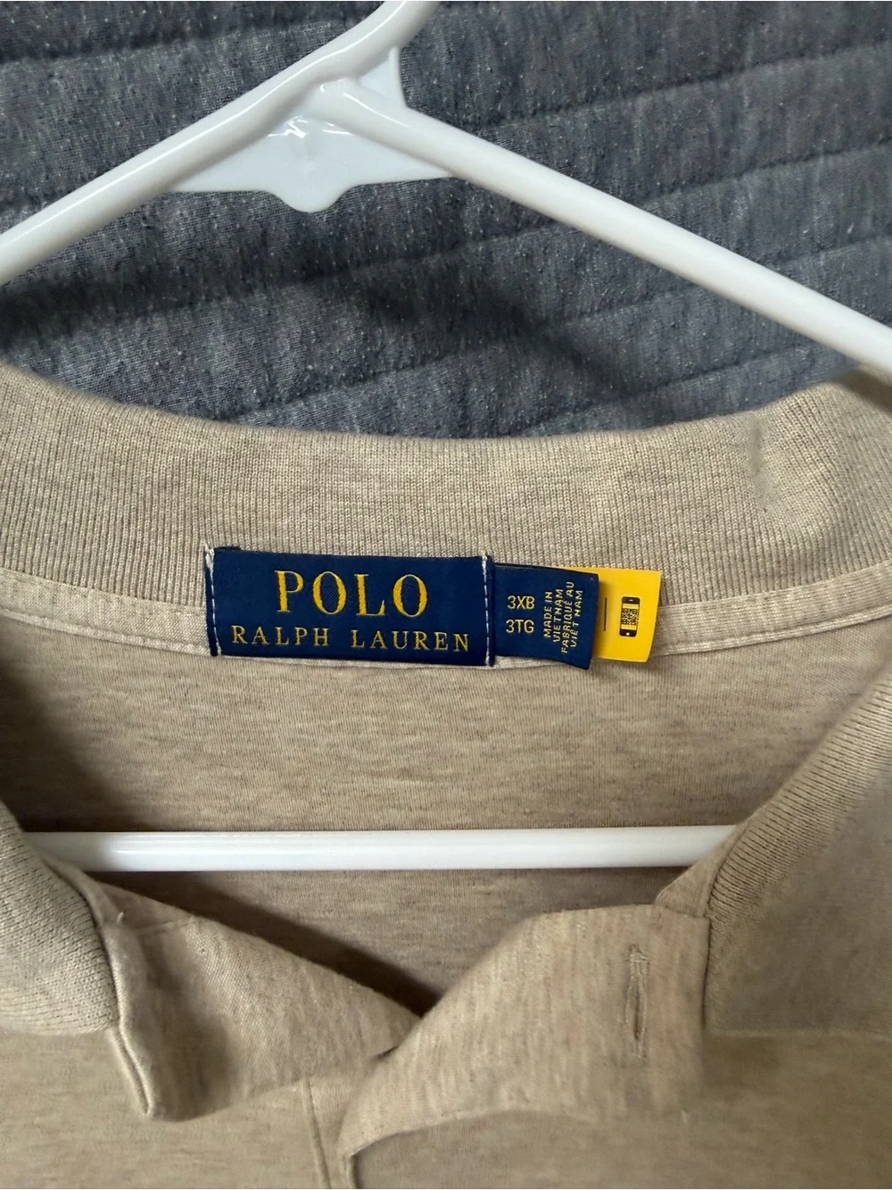 Ralph Lauren Men's Beige Polo Shirt with Embroidered Pony